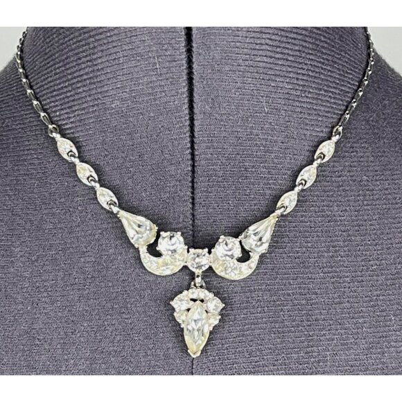 Bogoff Jewelry - Vintage Bogoff Clear Rhinestone Crystal Choker Necklace